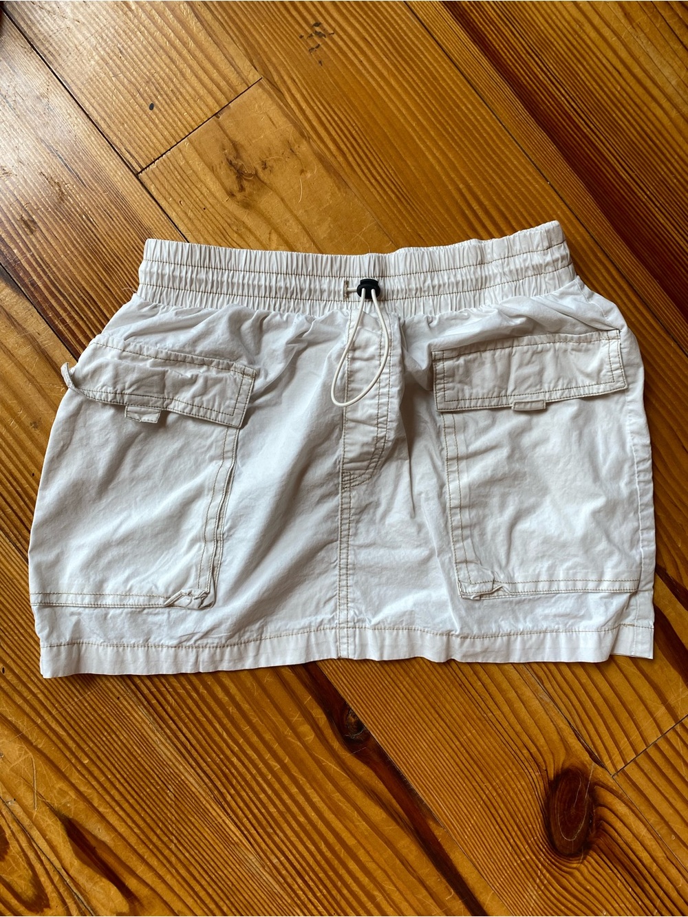 wild fable White Elastic-Waist Mini Skirt